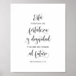 Está Vestida De Fortaleza Y Dignidad Poster