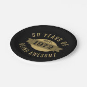 Established 1972 50th Birthday Papieren Bordje (Gekanteld)