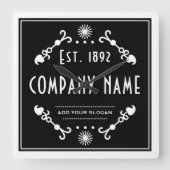 Established Business Name, Decorative Vierkante Klok (Voorkant)