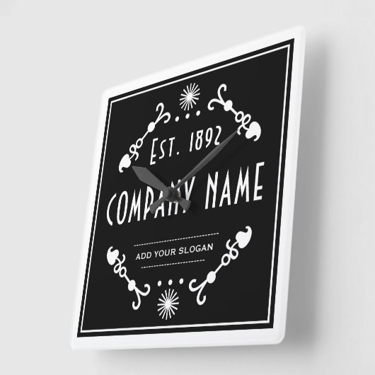 Established Business Name, Decorative Vierkante Klok (Hoek)