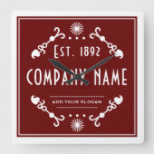 Established Business Name, Decorative Vierkante Klok (Voorkant)