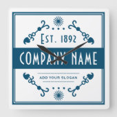 Established Business Name, Decorative Vierkante Klok (Voorkant)