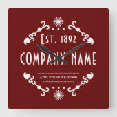 Established Business Name, Decorative Vierkante Klok (Voorkant)