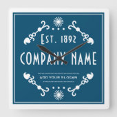 Established Business Name, Decorative Vierkante Klok (Voorkant)