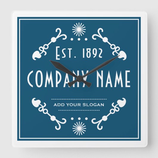 Established Business Name, Decorative Vierkante Klok (Voorkant)