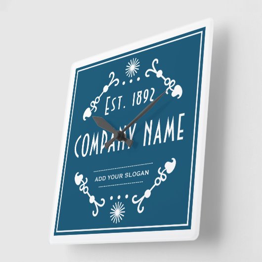 Established Business Name, Decorative Vierkante Klok (Hoek)