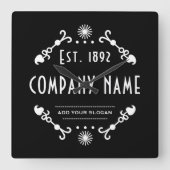 Established Business Name, Decorative Vierkante Klok (Voorkant)