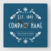 Established Business Name, Decorative Vierkante Klok (Voorkant)