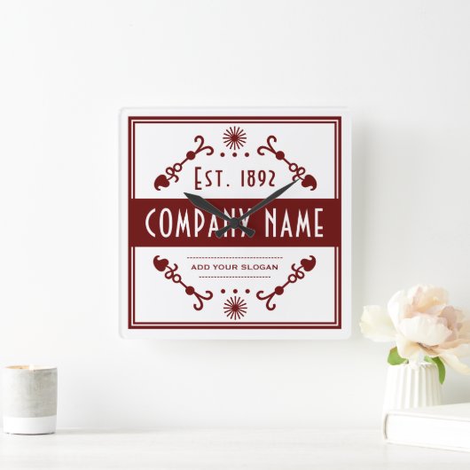 Established Business Name, Decorative Vierkante Klok (Huis)