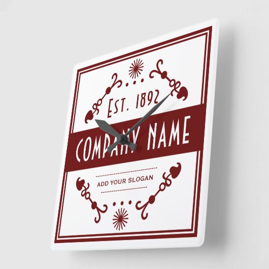 Established Business Name, Decorative Vierkante Klok (Hoek)