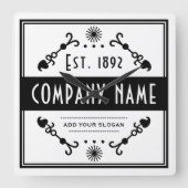 Established Business Name, Decorative Vierkante Klok (Voorkant)
