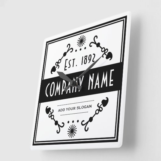 Established Business Name, Decorative Vierkante Klok (Hoek)