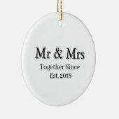 Established Year Modern Personalized Couple  Keramisch Ornament (Rechts)