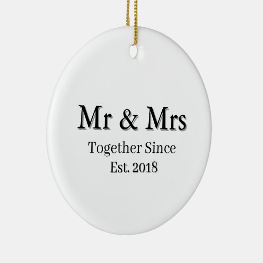 Established Year Modern Personalized Couple  Keramisch Ornament (Rechts)