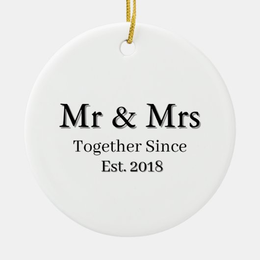 Established Year Modern Personalized Couple  Keramisch Ornament (Voorkant)