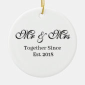 Established Year Personalized Couple Design Keramisch Ornament (Voorkant)