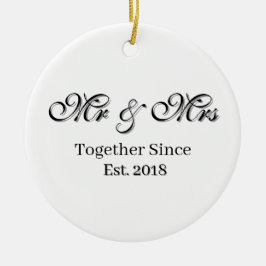 Established Year Personalized Couple Design Keramisch Ornament