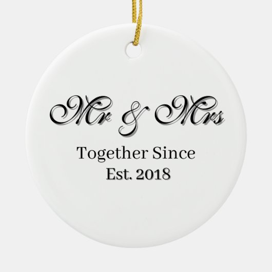 Established Year Personalized Couple Design Keramisch Ornament (Voorkant)