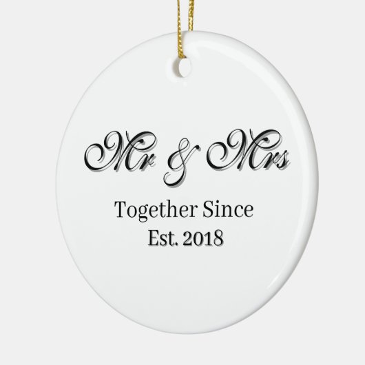 Established Year Personalized Couple Design Keramisch Ornament (Links)