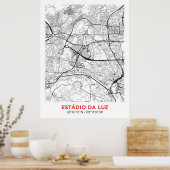Estadio Da Luz Kaart Ontwerp Poster (Keuken)