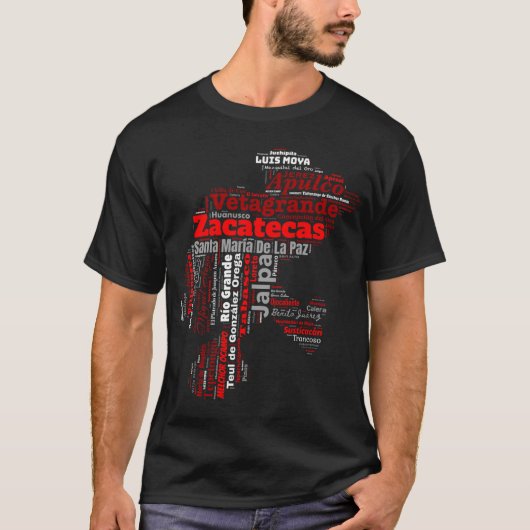 Estado de Zacatecas Mexico Camiseta Ciudades Zac T-shirt (Voorkant)