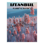 Estambul: Arte de Línea con coordenadas. Perfect Poster (Voorkant)
