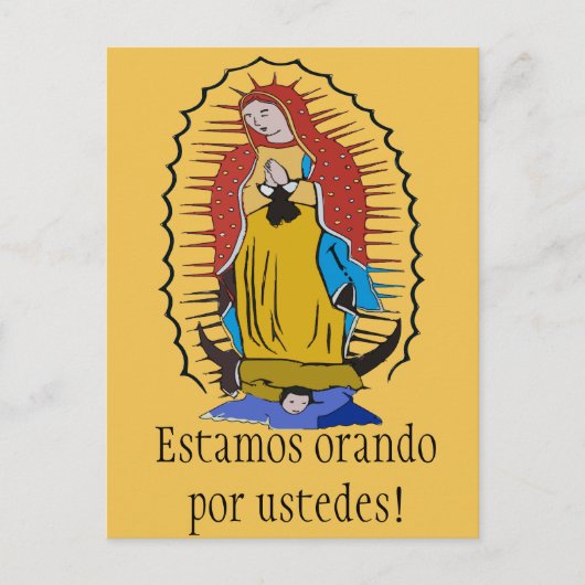 Estamos orando por ustedes! Maagd van Guadalupe Briefkaart (Voorkant)