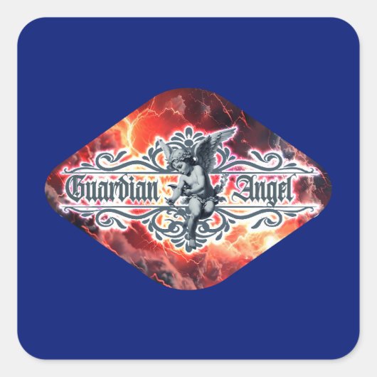 Estampa Anjo - Guardian Angel – Adesivo Vierkante Sticker (Voorkant)
