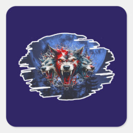 Estampa Graffiti - Cerberus Wolves - Adesivo Vierkante Sticker