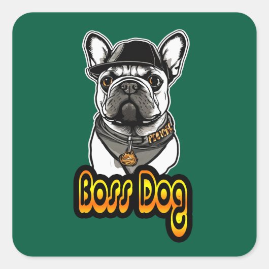 Estampa Hip Hop - Boss Dog - Adesivo Vierkante Sticker (Voorkant)