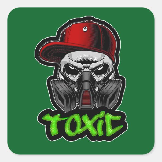 Estampa Hip Hop - TOXIC - Adesivo Vierkante Sticker (Voorkant)