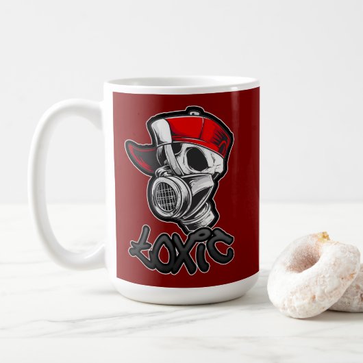 Estampa Hip Hop - Toxic Skull - Caneca Koffiemok (Met donut)