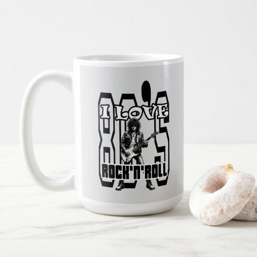 Estampa Rock - I Love 80s Rock’n’Roll – Caneca Koffiemok (Met donut)