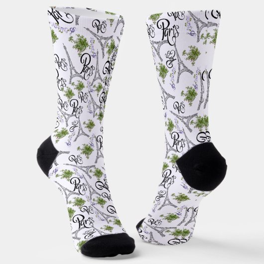 estampado integral de parís con flores sokken (Gebogen)