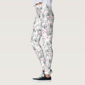 estampado integral de parís con notas musicales leggings (Links)