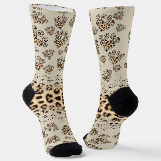 estampado integral huellas de mascotas sokken (Gebogen)