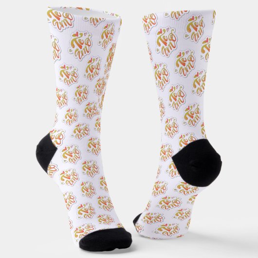 estampado integral te amo sokken (Gebogen)