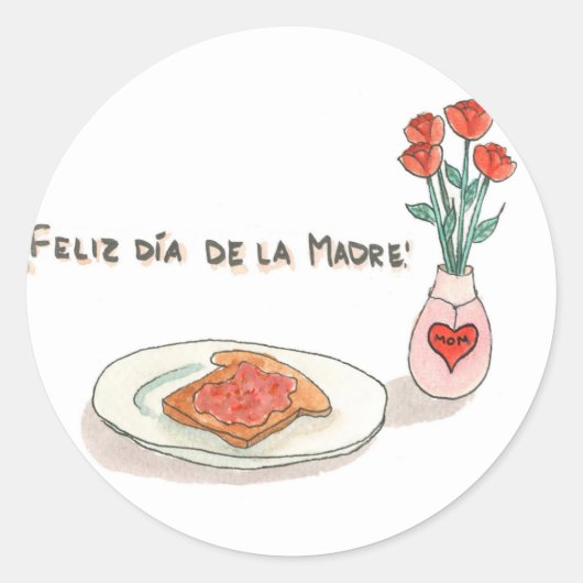 Estampillas del Día de la Madre Ronde Sticker (Voorkant)