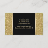 Estate Agent Black & Gold Glitter Custom Logo Visitekaartje (Achterkant)