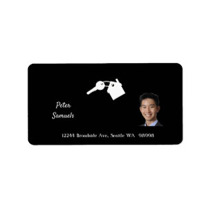 Estate Agent Black Return Address Label