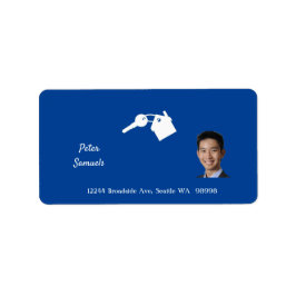 Estate Agent Blue Return Label