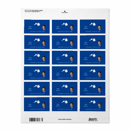 Estate Agent Blue Return Label (Full Sheet)