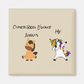 Estate Agent Gift Horse Dabbing Unicorn Magneet (Voorkant)