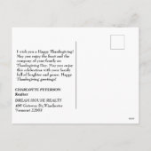 Estate Agent Happy Thanksgiving Feestdagenkaart (Achterkant)