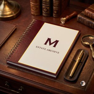 Estate Archive Classic Monogram Bourgondië Notitieboek
