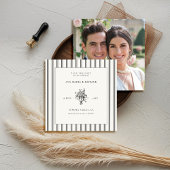 Estate Chic Black Stripe Bloemen Vaas Foto Huwelij Save The Date