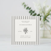 Estate Chic Black Stripe Bloemen Vaas Foto Huwelij Save The Date (Staand voorkant)