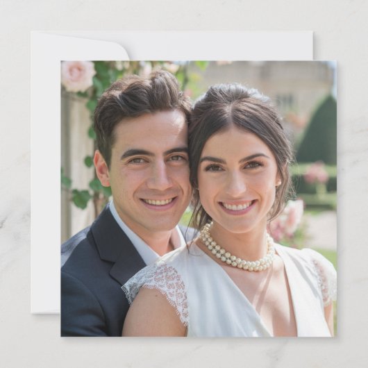 Estate Chic Black Stripe Bloemen Vaas Foto Huwelij Save The Date (Achterkant)