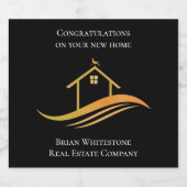 Estate Chic Custom Realtor Housewarming Party Sparkling Wijnetiket (Enkel label)