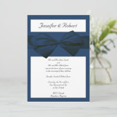 Estate Collectie Marine Blue Wedding Invitation Kaart (Staand voorkant)